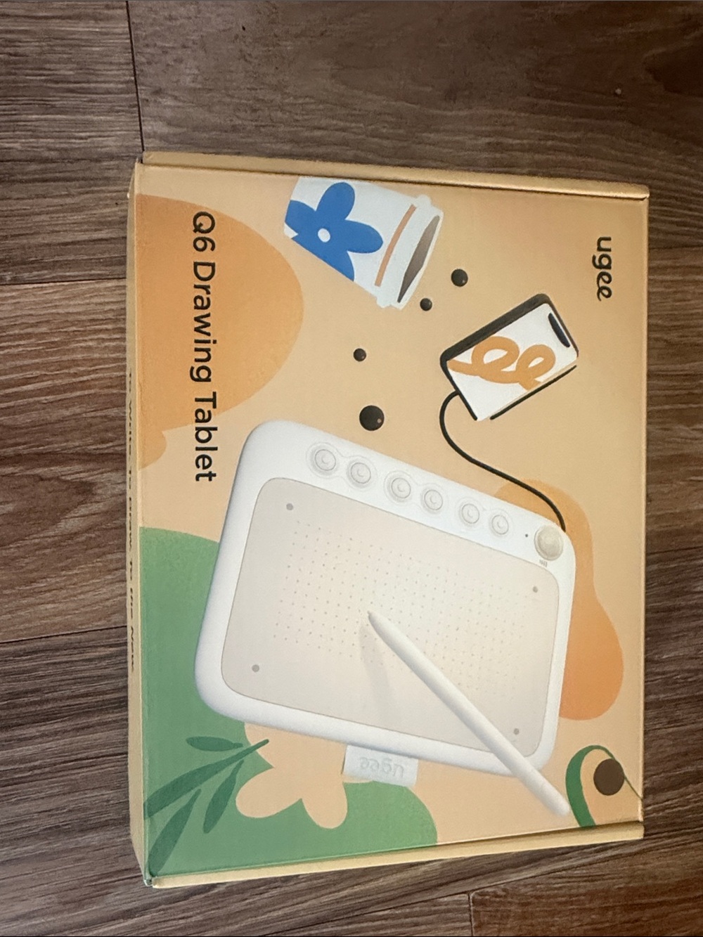 Q6 White Drawing Tablet with Stylus - Portable Digital Sketchpad